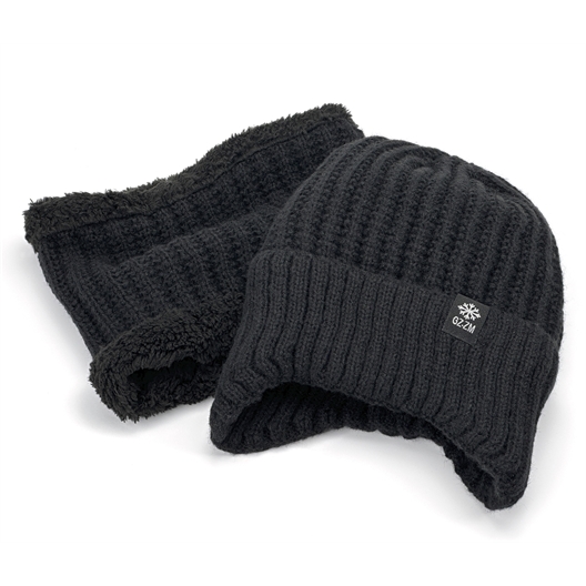 Ensemble bonnet + tour de cou homme
