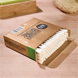 Boîte de cotons-tiges en bambou