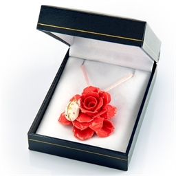 Pendentif rose/coccinelle Corail ou Pêche