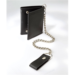 Portefeuille noir avec chaîne