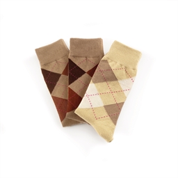 3 paires de chaussettes Intarsia 2 marrons + 1 beige