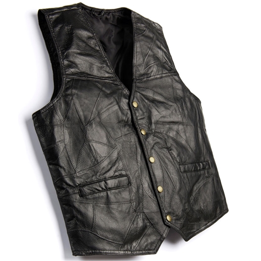 Gilet Sans Manches Patchwork Noir - taille L