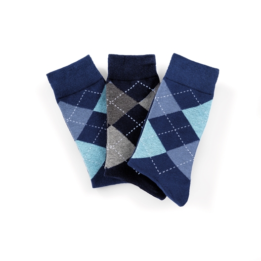 3 paires de chaussettes Intarsia 2 jeans + 1 marine