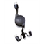 Câble USB rétractable 3 en 1